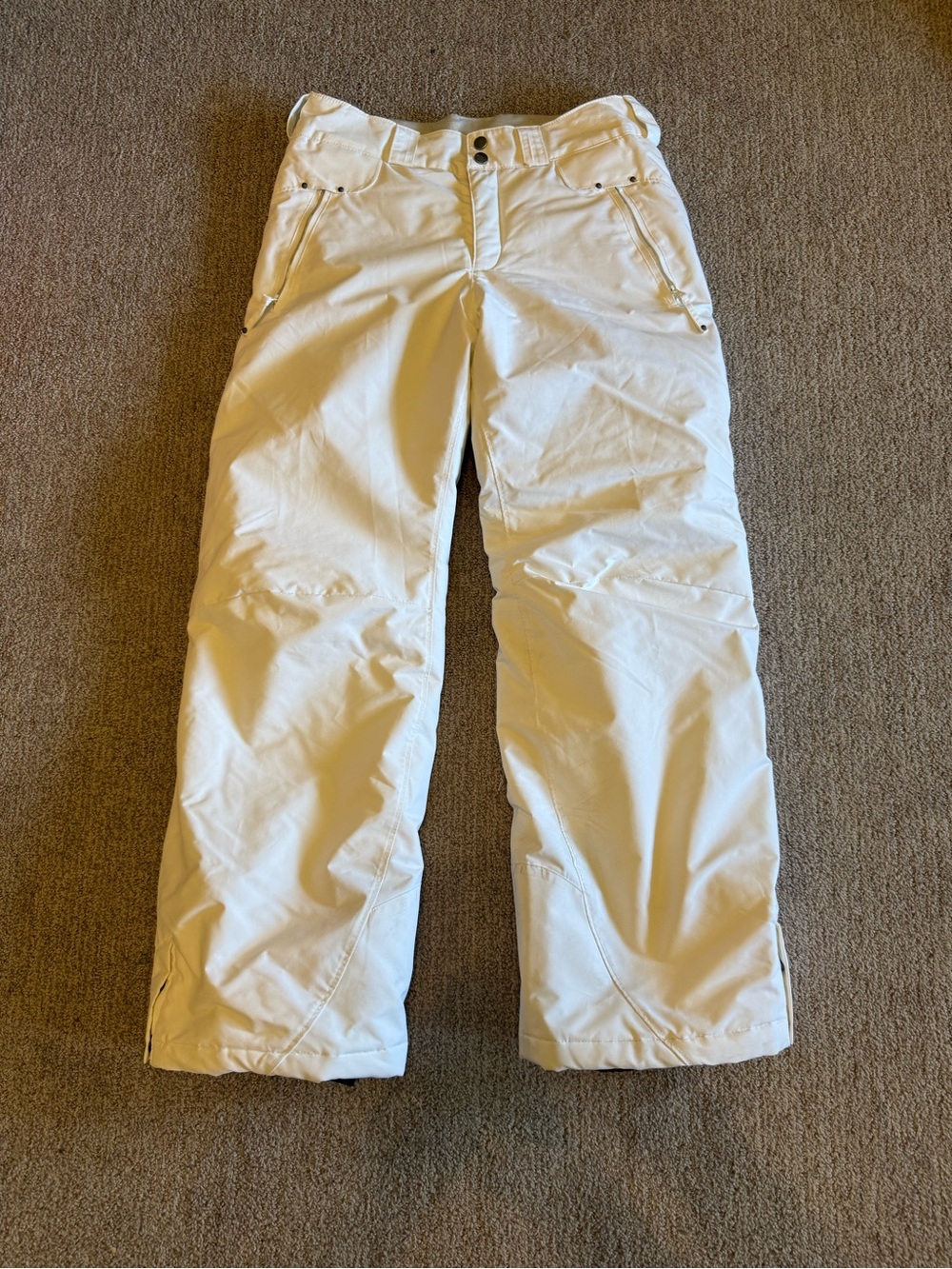 Kids White Snow Pants - Insulated Waterproof Winter Trousers